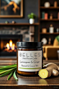 Lemongrass and Ginger Scented Candle - Vegan-Friendly Cruelty-Free Invigorating Luxury